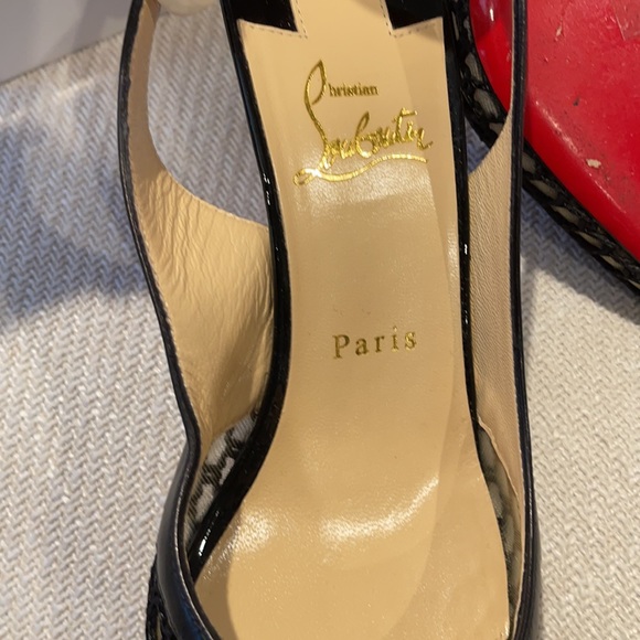 Black Sling Back Christian Louboutins Heels 39.5 - Picture 6 of 9